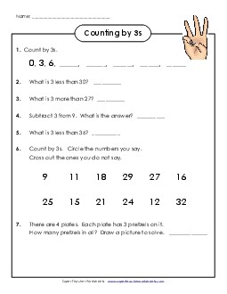 Questions: Counting by 3s Worksheet