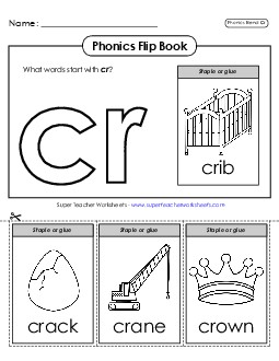 Phonics Flip Book (Cr-) Phonics Blends Worksheet