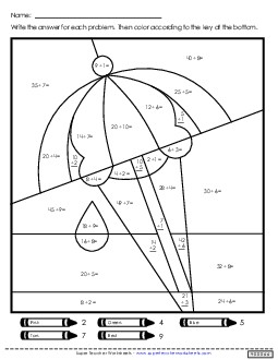 Mystery Picture: Summer Scenes 1 (1-10) Division Worksheet