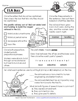 New ELA Buzz: Week 21<br>Worksheets 101 through 105 Worksheet