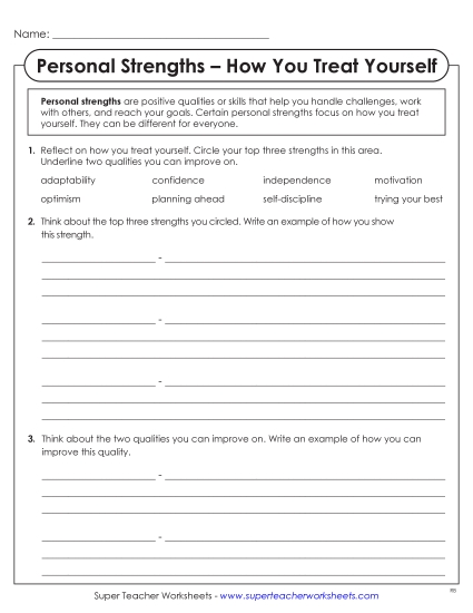 New How You Treat Yourself Worksheet New How You Treat Yourself Worksheet