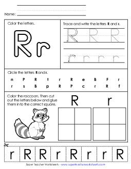 Letter R - Mixed Skills (Basic) Alphabet Worksheet