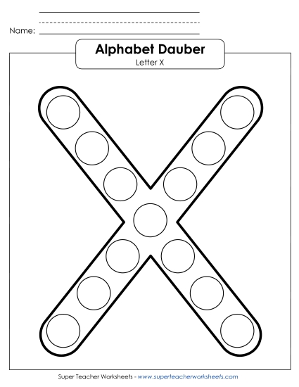 Letter X - Dabber Alphabet Worksheet