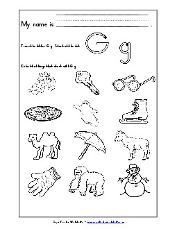 Words with G g Phonics Beginningsounds Worksheet