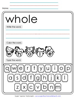 New Write, Color, Type: Whole Worksheet