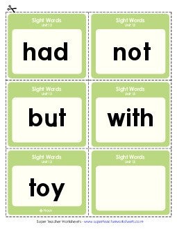 Flashcards (Unit 13) Sight Words Worksheet