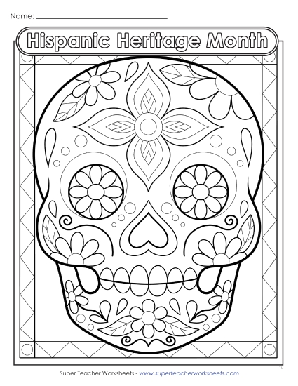 New Sugar Skull Coloring Page 1 Worksheet New Sugar Skull Coloring Page 1 Worksheet