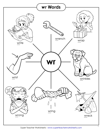 New Wr- Words Anchor Chart Worksheet New Wr- Words Anchor Chart Worksheet
