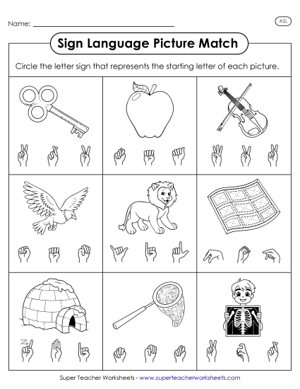 New Picture-Sign Matching Worksheet 2 Worksheet