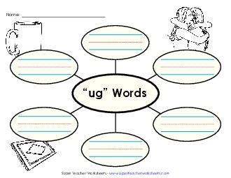 Word Web (-ug) Word Families Worksheet