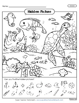 Ocean Hidden Pictures Worksheet