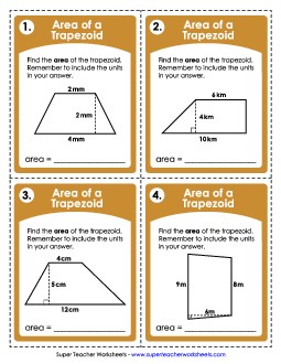 Area of a Trapezoid (Basic) Worksheet