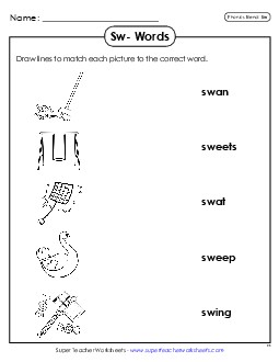 Matching Worksheet Phonics Blends Worksheet