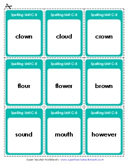 Flashcards (C-8) Spelling C Worksheet