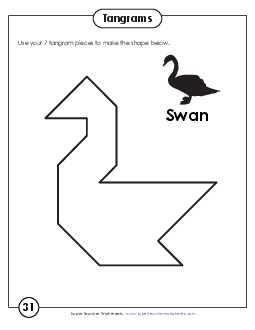 Tangram Puzzles #31-35 Tangrams Worksheet