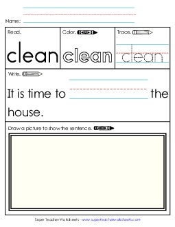 Worksheet 3: Clean Sight Words Individual Worksheet