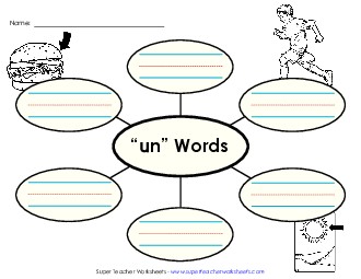 Word Web (-un) Word Families Worksheet