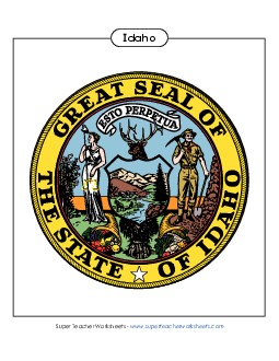 Idaho State Seal (Full-Color Version) States Individual Worksheet