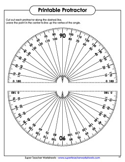 Printable Protractor Free Angles Worksheet