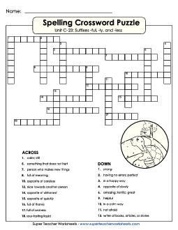 Crossword Puzzle (C-23) Spelling C Worksheet