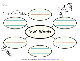 Word Web (-ew) Word Families Worksheet