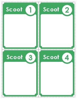 Template: Scoot! Cards (Green) Worksheet