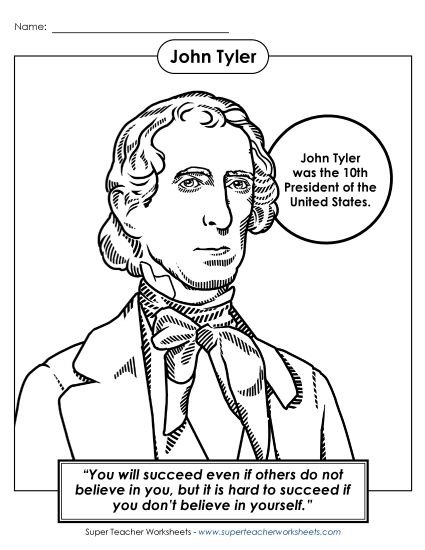 aPresident #10: John Tyler<br>Coloring Page