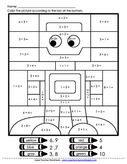 Addition: Robot Worksheet