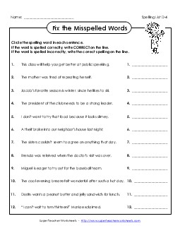 Find the Errors (D-4) Spelling D Worksheet