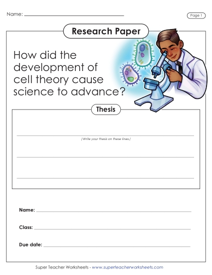 New Cell Theory Research Project Worksheet New Cell Theory Research Project Worksheet