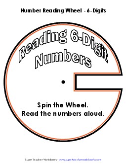 Number Wheel: 6-Digit Numbers Place Value Worksheet