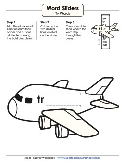 Word Slider (Tr- Words) Phonics Blends Worksheet