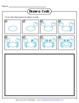 Draw a Crab Learning To Draw Worksheet