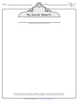 State Report Activity 4th Grade Social Studies Worksheet