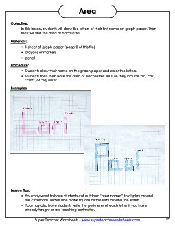 Area Name Graph Worksheet