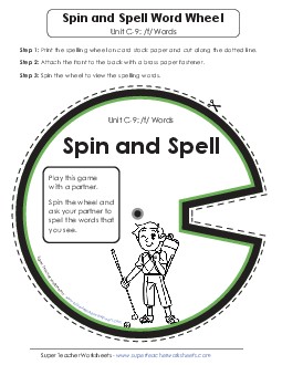 Spin and Spell (C-9)  Spelling C Worksheet