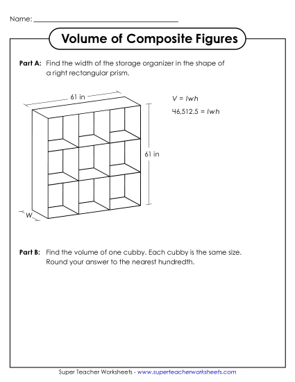 New Volume of a Cubby Worksheet New Volume of a Cubby Worksheet