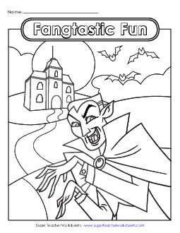 Vampire: Fangtastic Fun Halloween Worksheet