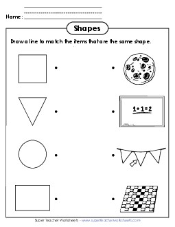 Picture Matching: Real-Life Objects Geometry Worksheet