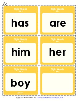 Sight Word Units Classroom Teaching Material