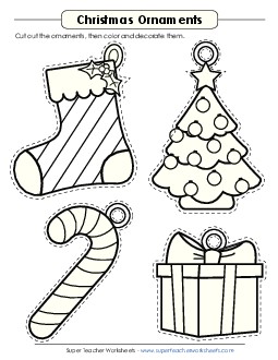 Ornaments 1 Christmas Worksheet