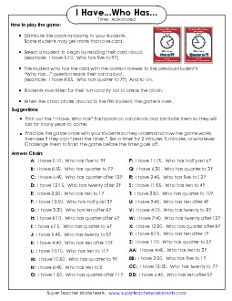 Telling Time Advanced Worksheet