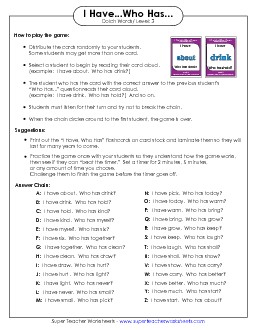 Dolch Words: Level 3 Worksheet