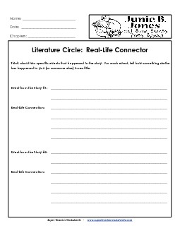 Lit. Circles: Real-Life Connector Book Junie Spying Worksheet