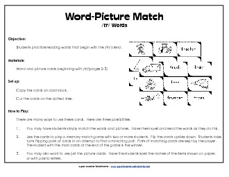 TR Sorting Cards Phonics Worksheet