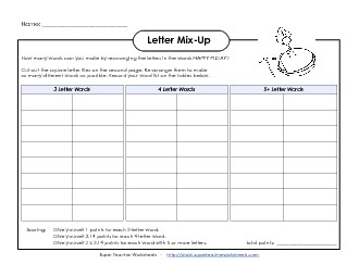 Letter Mix Up: Pi Day (Intermediate) Piday Worksheet