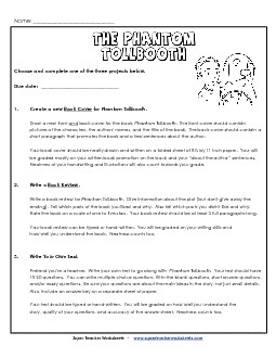 Phantom Tollbooth Projects Books Worksheet