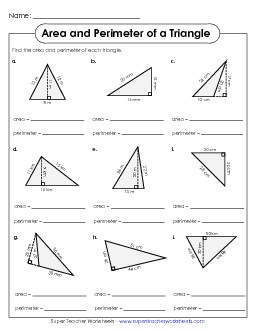 Areas & Perimeter  (Intermediate) Worksheet