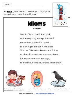 Writing Idioms Worksheet