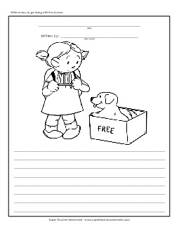 Free Puppy Writing Storypics Worksheet